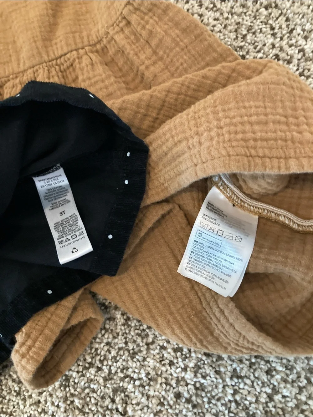 H&M Brown Corduroy Pinafore Dress with Black Polka Dot, ribbed brown overalls dr